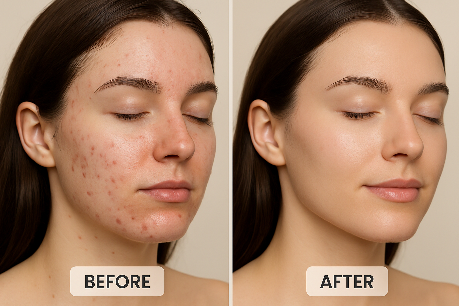 Make the before have a little more acne