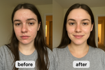 A little less acne on the before
